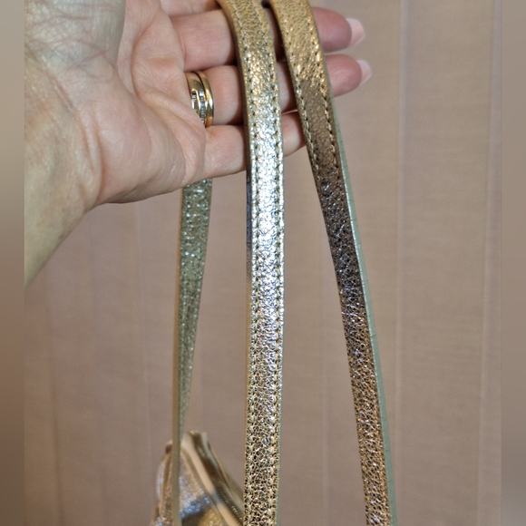 Jimmy Choo $1395 Rhea Bag Metallic Leather Tote Bag - Picture 7 of 16